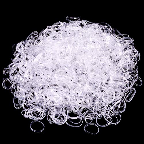 1500pcs pelo trenzado elástico bandas de gomas de pelo (claro)