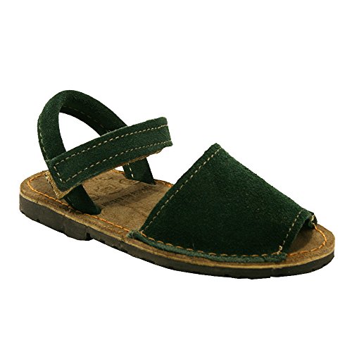 15091S - Sandalias ibicencas con Velcro Serraje Verde Botella (26)