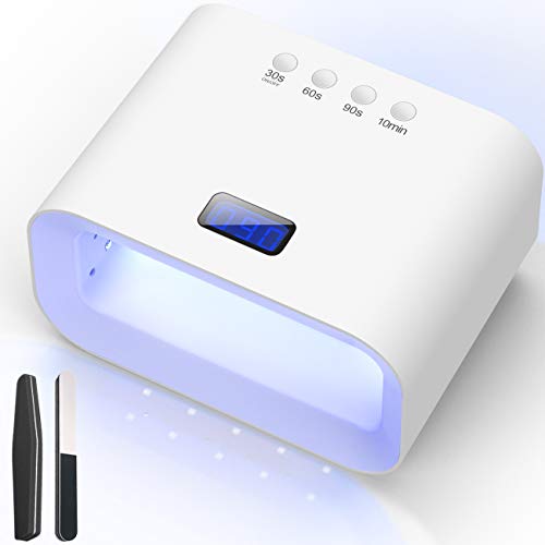 150W Lámpara LED UV Uñas,O'Vinna Lámpara de Uñas con Sensor Automático,60 Luces LED, 30s/60s/90s y Modo de Cuidado de Manos, Pantalla LCD