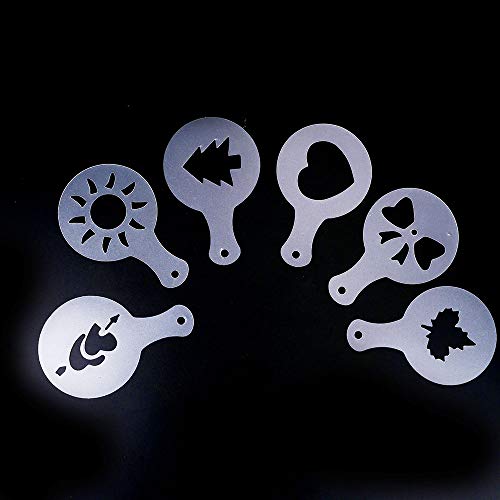 16 Piezas Plantillas del café del cappuccino plantilla latte art，café latte, café expreso y café, juego de herramientas de espuma, decoración de tartas