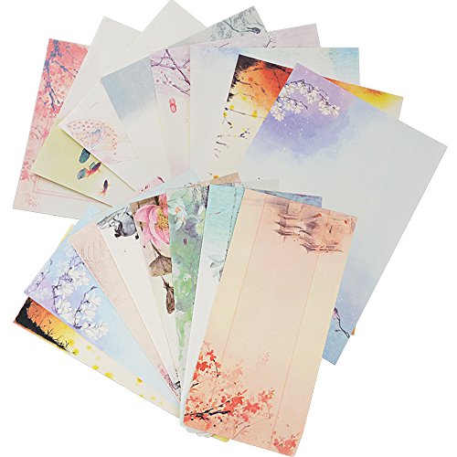 16 Sobres Vintage 32 Hojas Papel de Cartas Impresos Invitaciones Agradecimiento Cartas Tarjetas Regalo Fiesta Boda Cumpleaños