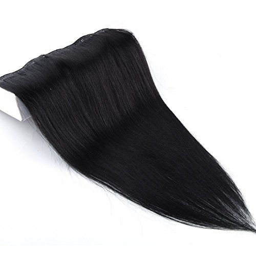 16"(40cm) SEGO Extensiones de Cabello Natural Clip Pelo Humano [#1 Negro] 100% Remy [Una Pieza 5 Clips] Postizos Pelucas Lisas (45g)