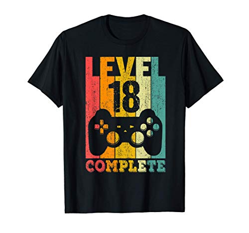 18 Años Cumpleaños Hombre Chica Divertido Regalo Level 18 Camiseta
