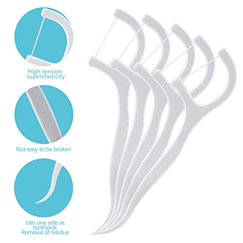 180 Piezas Hilo Dental, MOOKLIN Dental Floss Picks Dientes Cuidado dental Stick para interdental oral limpieza (Pack de 6)