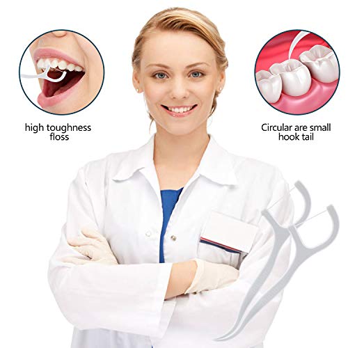 180 Piezas Hilo Dental, MOOKLIN Dental Floss Picks Dientes Cuidado dental Stick para interdental oral limpieza (Pack de 6)
