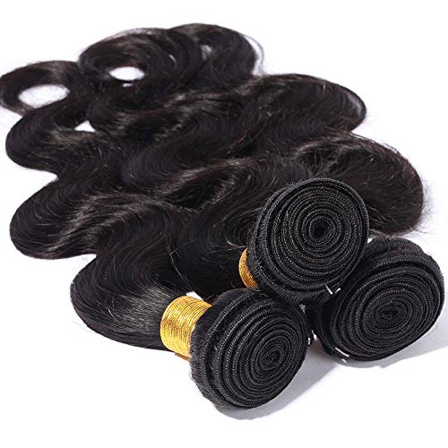 18"(45cm) SEGO Extensiones de Cortina de Pelo Natural [Brazilian Human Hair 3 Bundles] Cabello Humano Brasileño Rizado Body Wave (300g)