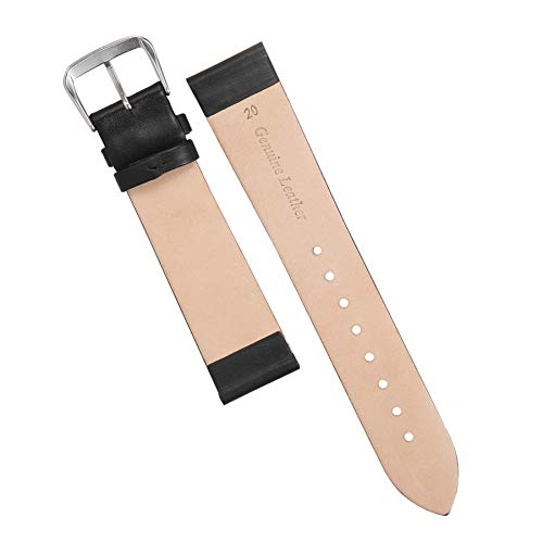 18mm Watchband,EACHE Classical Ultrathin Leather Watch Straps,for Women Men,Black