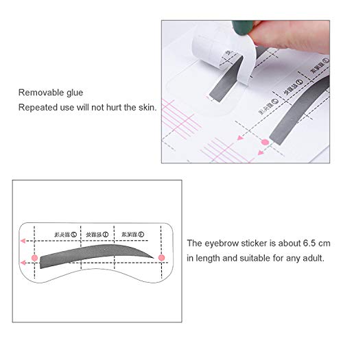 192 Pares Plantilla Ceja,12 Estilos Plantilla Ceja Tarjeta de Dibujo de Ceja,Herramienta de Maquillaje Para Principiantes (Estilo 1)