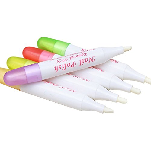 1Pcs Nail Art Polish Remover Pen Varnish Cleaner Corrector Mistakes with 3 Tips,Random Color by ZN