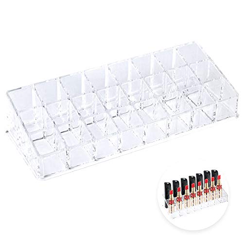 1pcs Organizador de Pintalabios Organizador de Lápiz Labial Almacenamiento de Lápiz Labial Soporte para Exhibición de Aceite y Pintalabios (24 Soporte, Cada cubo interno: 2.5cm)