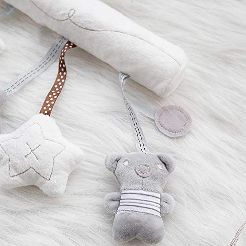 1set Juguetes para bebés Música juguetes de peluche linda forma de conejo Actividad Cuna Cochecito Peluches cama colgante Juguetes para Bebés y Niños Beige