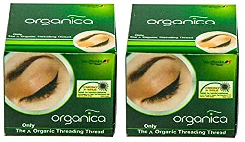 2 bobinas de hilo de algodón orgánico | hilo de enhebrar cejas de algodón orgánico | Hilos de algodón antibacteriano para depilación facial