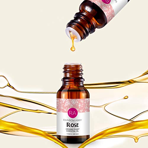 2 botellas de aceite esencial de rosa Aceite de aromaterapia 100% puro para difusor, perfumes, masajes, cuidado de la piel, jabones, velas - 2 x 10 ml