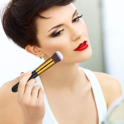 2 Cepillo Autobronceador de Base Kabuki Cepillo Facial Bronceador sin Sol Bronceado de Superficie Plana Grande Aplique Fácilmente el Autobronceador en Cara y Áreas de Mezcla para Hombre Mujer