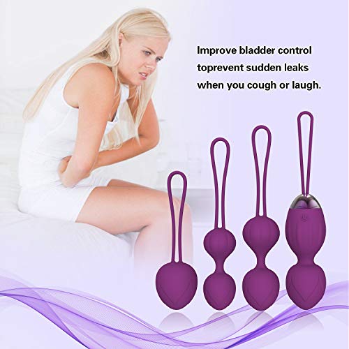 2 en 1 Kegel-Übungsgewichte -Ben Wa Ball-Sets Kegel-Bälle para Anfänger & Genuss- médico recomendado para mujeres & niñas Blasenkontrolle & Beckenbodenübungen (Lila)