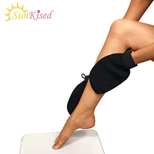 2 guantes exfoliantes y 2 manoplas, exfoliación de cuerpo completo, elimina la piel seca muerta, limpia los poros y el bronceado falso de borrar