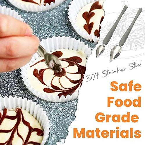 2 Juegos De 4 Cucharas De Decoración De Dibujo Culinario Profesional, Juego De Lápices De Arte Para Salsas Con Mango Cómodo Para Platos Decorativos, Pasteles, Postres