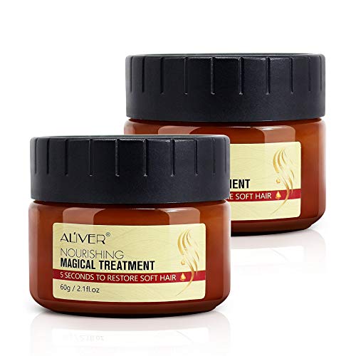 2 Pack Magical Treatment Hair Mask Nourishing Conditioner, 5 Seconds Hair Root Repair Advanced Molecular Hair Detoxifying Mask for Damaged, Dry Hair 60ml