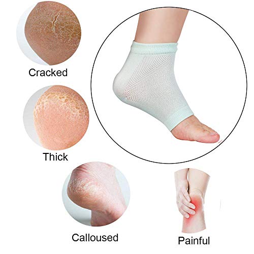 2 Pares de Calcetines Suaves de Gel Humectante para Recuperación y Suaviza de Piel Seca Agrietada de Pies, Hidratante Cuidado de los pies Exfoliante Dry Heel Pedicura.