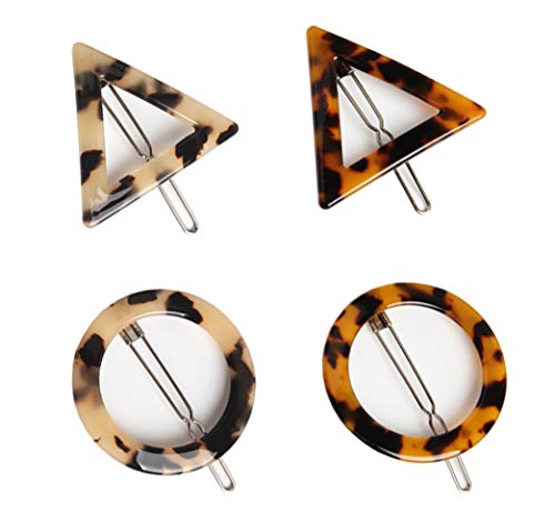 2 pares de horquillas geométricas para el pelo con estampado de leopardo, horquillas para el pelo, pasador de pelo, accesorio para el peinado para mujeres y niñas, el mejor regalo de Navidad