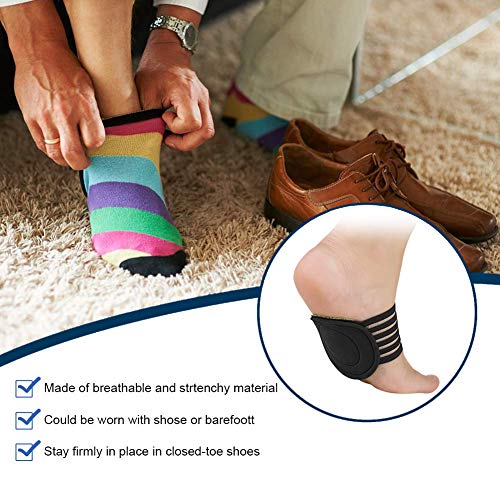 2 pares de mangas acolchadas de compresión para la fascitis plantar, arcos caídos, espolones de talón, problemas de pies ásperos para hombres y mujeres (gruesas)