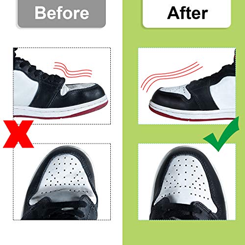 2 Pares Protector de Arrugas de Zapatos Antiarrugas Puntera para Reducir, Prevenir Pliegue de Calzado Deportivo para Hombres 7-12/ Mujeres 5-8(Negro, Blanco)