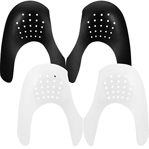 2 Pares Protector de Arrugas de Zapatos Antiarrugas Puntera para Reducir, Prevenir Pliegue de Calzado Deportivo para Hombres 7-12/ Mujeres 5-8(Negro, Blanco)