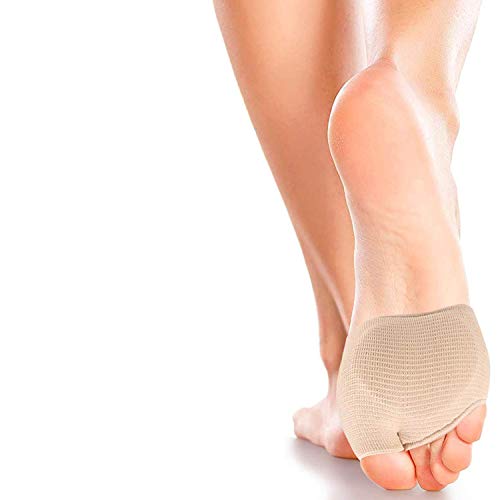 2 pares protectores para el metatarso de tela, con almohadillas de gel para las plantas de los pies, alivia el dolor