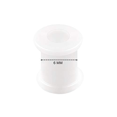 2 piezas de silicona blanca doble acampanado sillín lindo dilatador de oreja túnel gauge tapón pendientes lóbulo piercing joyería ver más tamaños