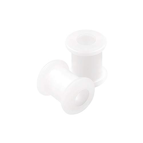 2 piezas de silicona blanca doble acampanado sillín lindo dilatador de oreja túnel gauge tapón pendientes lóbulo piercing joyería ver más tamaños