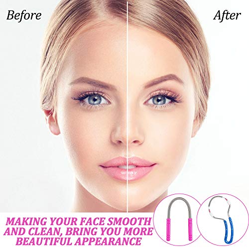 2 Piezas Depilador Facial de Muelle Depiladora Manual Herramientas de Depilación con Hilo de Rodillo de Vello de Resorte para Suministro de Eliminación de Vello Facial