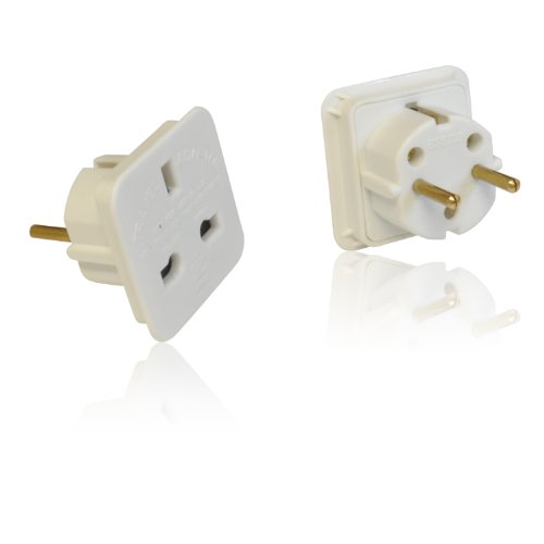 2 Pin Enchufe Europeo a 3 Pin teléfonos - Ideal para ghd es 5 Amp - Negro