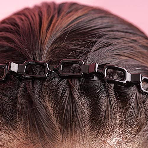 2 uds, Diadema de horquilla de peinado con doble flequillo para mujer, pinza de doble flequillo, pasadores para peinado, pasadores con flequillo hueco, diadema dentada trenzada