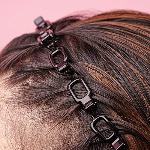 2 uds, Diadema de horquilla de peinado con doble flequillo para mujer, pinza de doble flequillo, pasadores para peinado, pasadores con flequillo hueco, diadema dentada trenzada