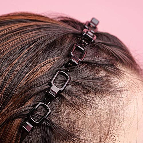 2 uds, Diadema de horquilla de peinado con doble flequillo para mujer, pinza de doble flequillo, pasadores para peinado, pasadores con flequillo hueco, diadema dentada trenzada