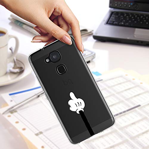 2 X Funda BQ Aquaris V Plus,Love + Gestos Especiales Flexible Suave Transparente TPU Gel Silicona Anti-Arañazos Smartphone Cascara Protectora para BQ Aquaris V Plus/VS Plus (5,5")