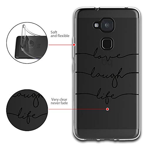 2 X Funda BQ Aquaris V Plus,Love + Gestos Especiales Flexible Suave Transparente TPU Gel Silicona Anti-Arañazos Smartphone Cascara Protectora para BQ Aquaris V Plus/VS Plus (5,5")
