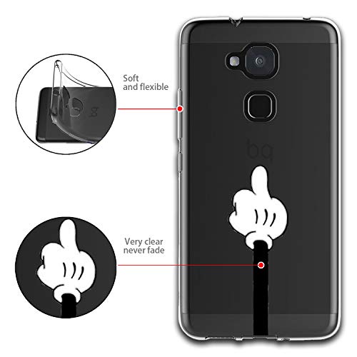 2 X Funda BQ Aquaris V Plus,Love + Gestos Especiales Flexible Suave Transparente TPU Gel Silicona Anti-Arañazos Smartphone Cascara Protectora para BQ Aquaris V Plus/VS Plus (5,5")