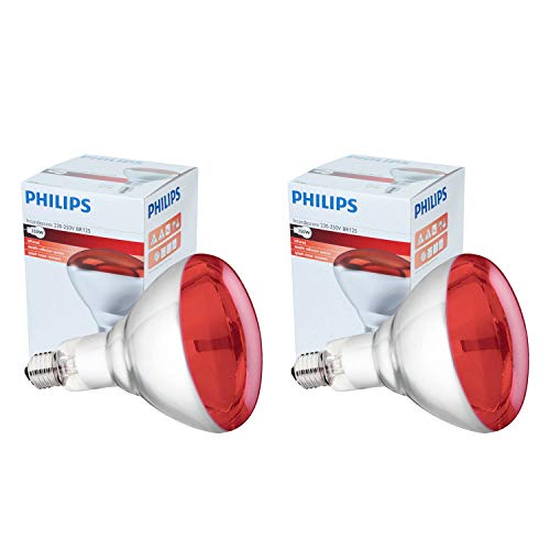 2 x Infrarrojos Bombilla para Estufa de infrarrojos - 250W 230-250V (E27) - Emite Calor - Luz Roja [ PACK ]