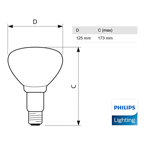 2 x Infrarrojos Bombilla para Estufa de infrarrojos - 250W 230-250V (E27) - Emite Calor - Luz Roja [ PACK ]