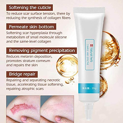 20 g de gel para cicatrices de silicona, clínicamente probado para ayudar a suavizar y aplanar las cicatrices, el tratamiento recomendado es de 60 a 90 días