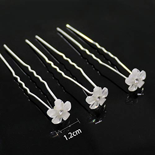 20 horquillas para el pelo con flores de cristal, estilo U, exquisitos clips de pelo florales, elegantes para bodas, compromisos, fiestas de novias, peinados