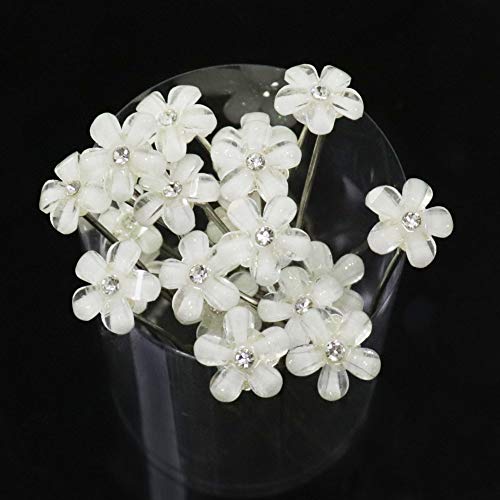 20 horquillas para el pelo con flores de cristal, estilo U, exquisitos clips de pelo florales, elegantes para bodas, compromisos, fiestas de novias, peinados