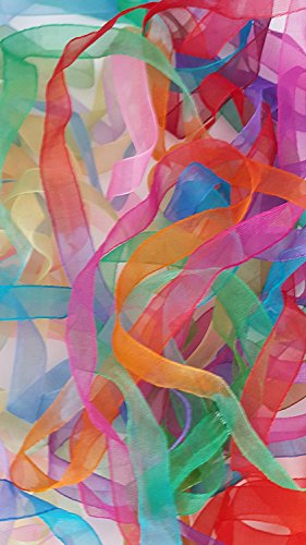 20 m x 24 mm Glitterati – Cuentas de Brights y pastel colorido espacio teñido lazo de Organza