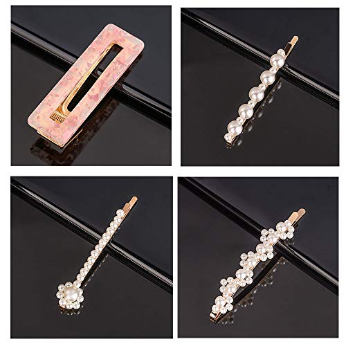 20 Piezas Pearl Hair Clip, Horquilla de Acrílico Clip, Horquilla Macaron para Damas y niñas, Decorativos Horquillas de Pelo Boda Fiesta Cumpleaños Regalos, Accesorios para Tocado de Pinzas