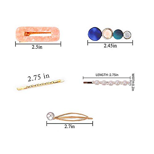 20 Piezas Pearl Hair Clip, Horquilla de Acrílico Clip, Horquilla Macaron para Damas y niñas, Decorativos Horquillas de Pelo Boda Fiesta Cumpleaños Regalos, Accesorios para Tocado de Pinzas