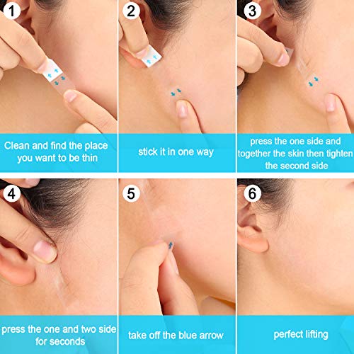 200 Piezas Etiqueta de Lifting Facial Cinta de Lifting Facial Cintas Adhesivas Finas Invisibles Cinta de Lifting Facial en Forma de V Maquillaje Herramientas de Lifting Facial para Rostro