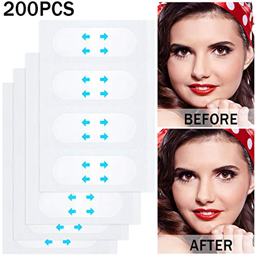 200 Piezas Etiqueta de Lifting Facial Cinta de Lifting Facial Cintas Adhesivas Finas Invisibles Cinta de Lifting Facial en Forma de V Maquillaje Herramientas de Lifting Facial para Rostro