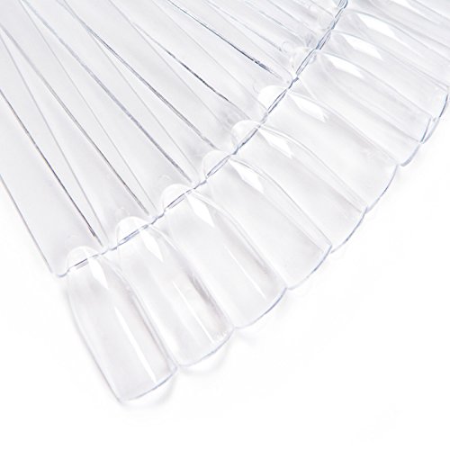 200 piezas Falso Uñas Arte Puntas Mostrar Muestra de Herramientas Prácticas,Transparente(4x50)