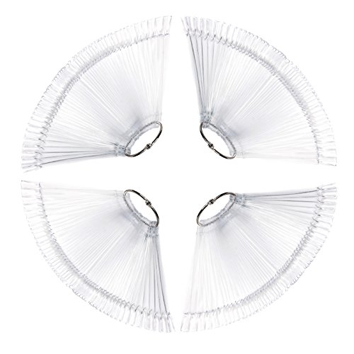 200 piezas Falso Uñas Arte Puntas Mostrar Muestra de Herramientas Prácticas,Transparente(4x50)